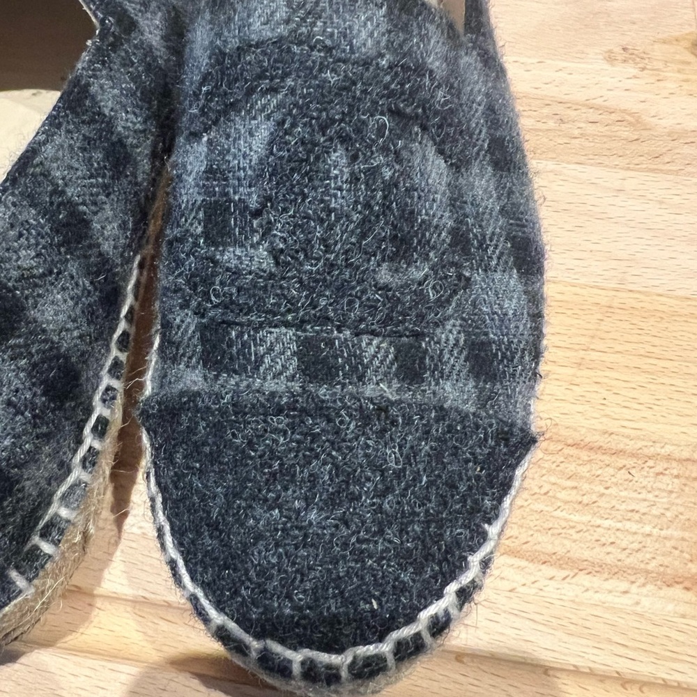 CHANEL Black and Gray Checkered Espadrilles - Picture 8 of 9